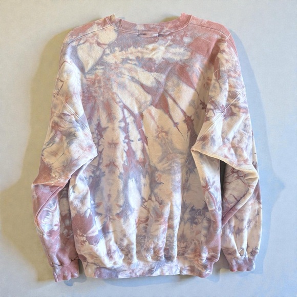 Anna Joyce Hand Dyed Tie Dye Crewneck Sweatshirt Size L Unisex Pastel Purples - Picture 8 of 10